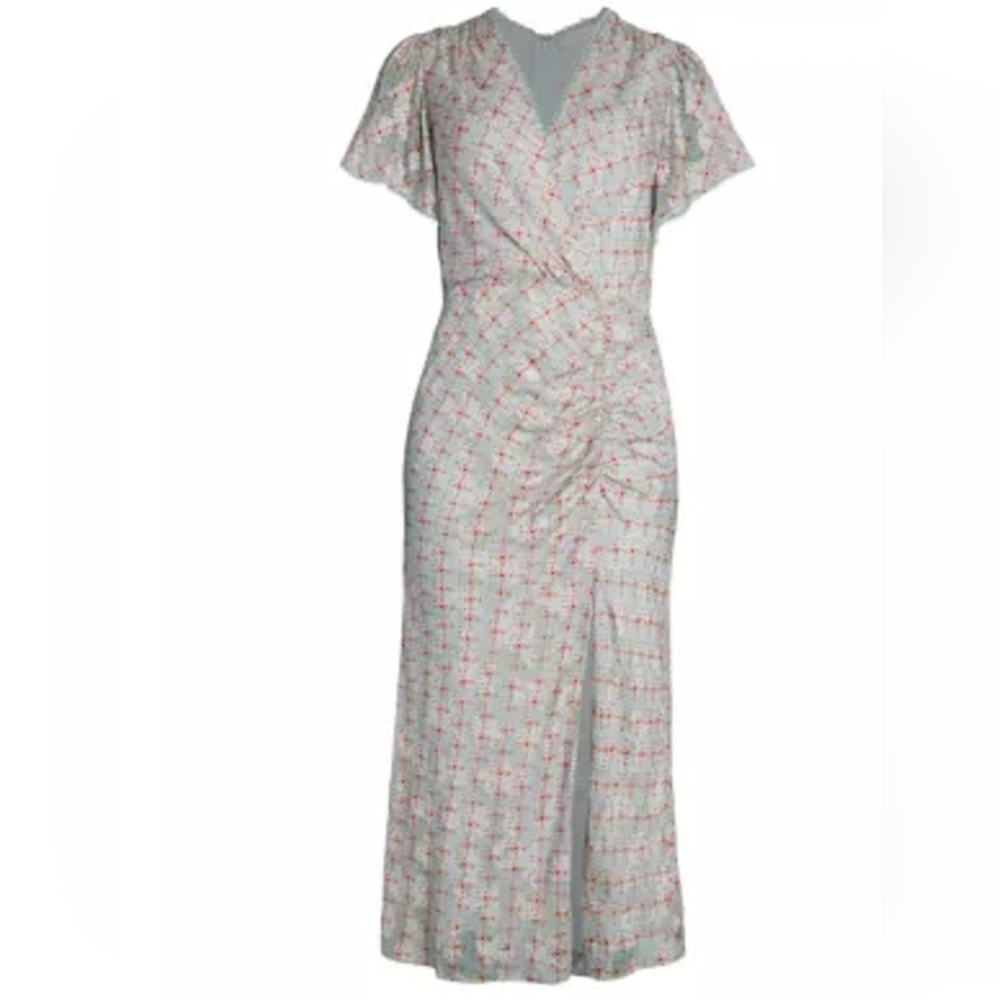 Jonathan Simkhai Lily Medallion / Midi Dress in Shibori Seafoam / Floral Print